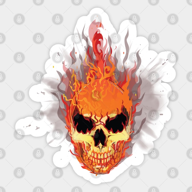 skull fire Sticker by PG